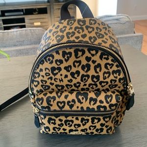 Coach Mini Charlie Backpack in leopard-NEW w/tags
